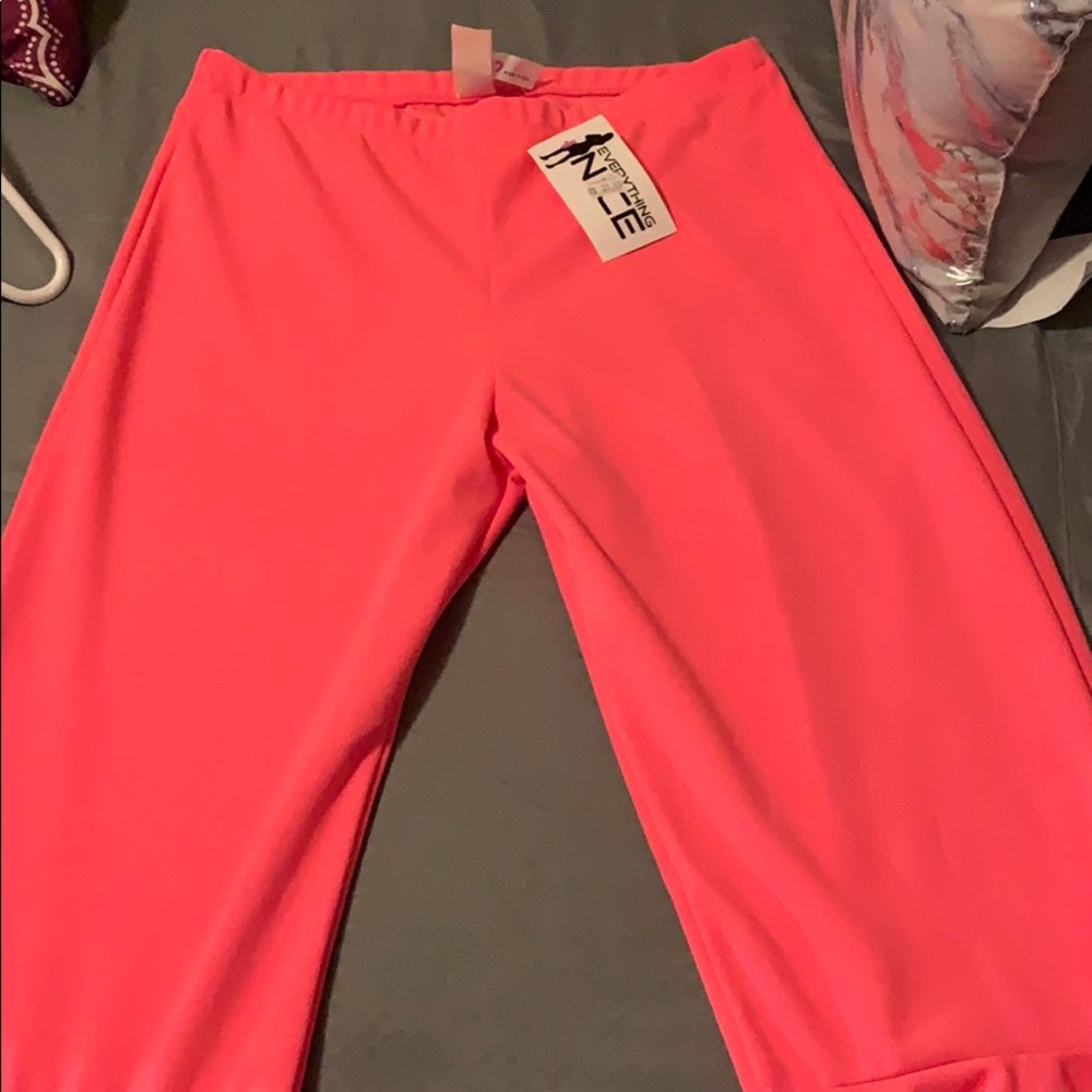 CUTE HOT PINK FLARE OUT PANTS